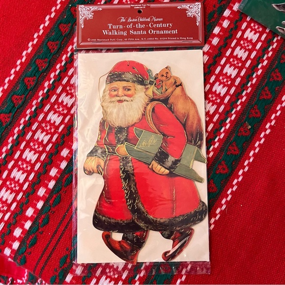NEW! Victorian Santa Large Paper Ornament Bundle of 2 with envelopes. 1980’s - Picture 7 of 8